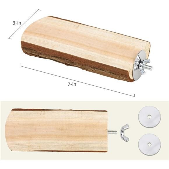 Parrot Cage Perch, Wooden Platform for Birds (2 Packs) - Picture 2 of 7